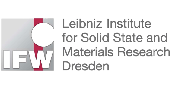 Logo des Leibniz-Instituts für Festkörper- und Werkstoffforschung Dresden mit grauem Schriftzug und rotem Akzent.